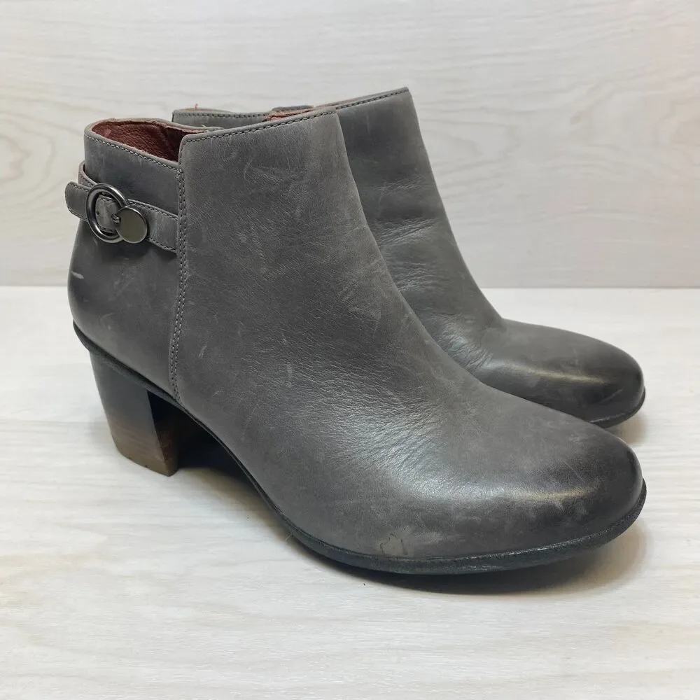 Dansko Perry Ankle Boots Women's Size 9.5 Burnished Gray Waterproof Side Zip
